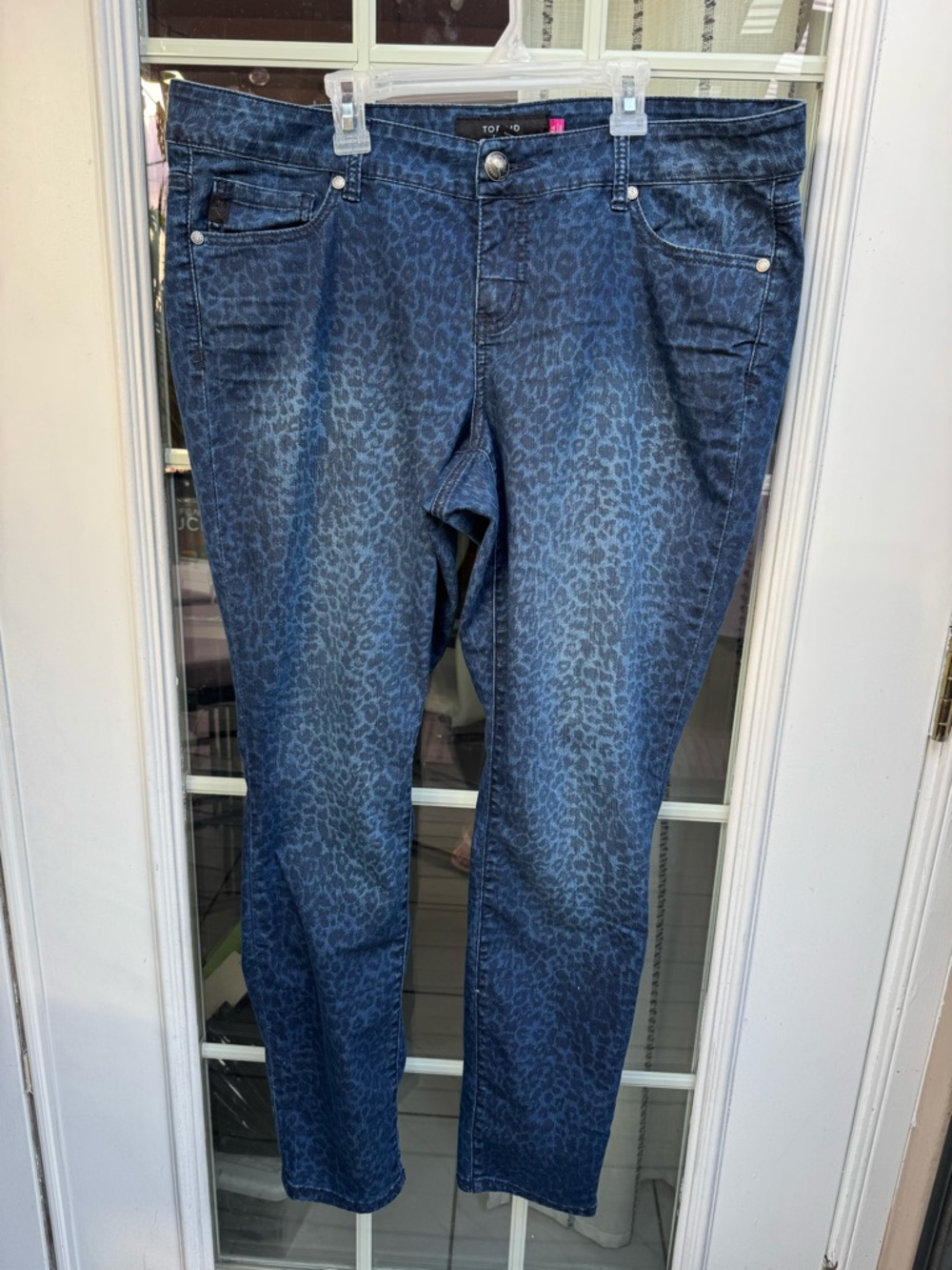 Y💐torrid Blue Leopard Print Skinny Jeans
